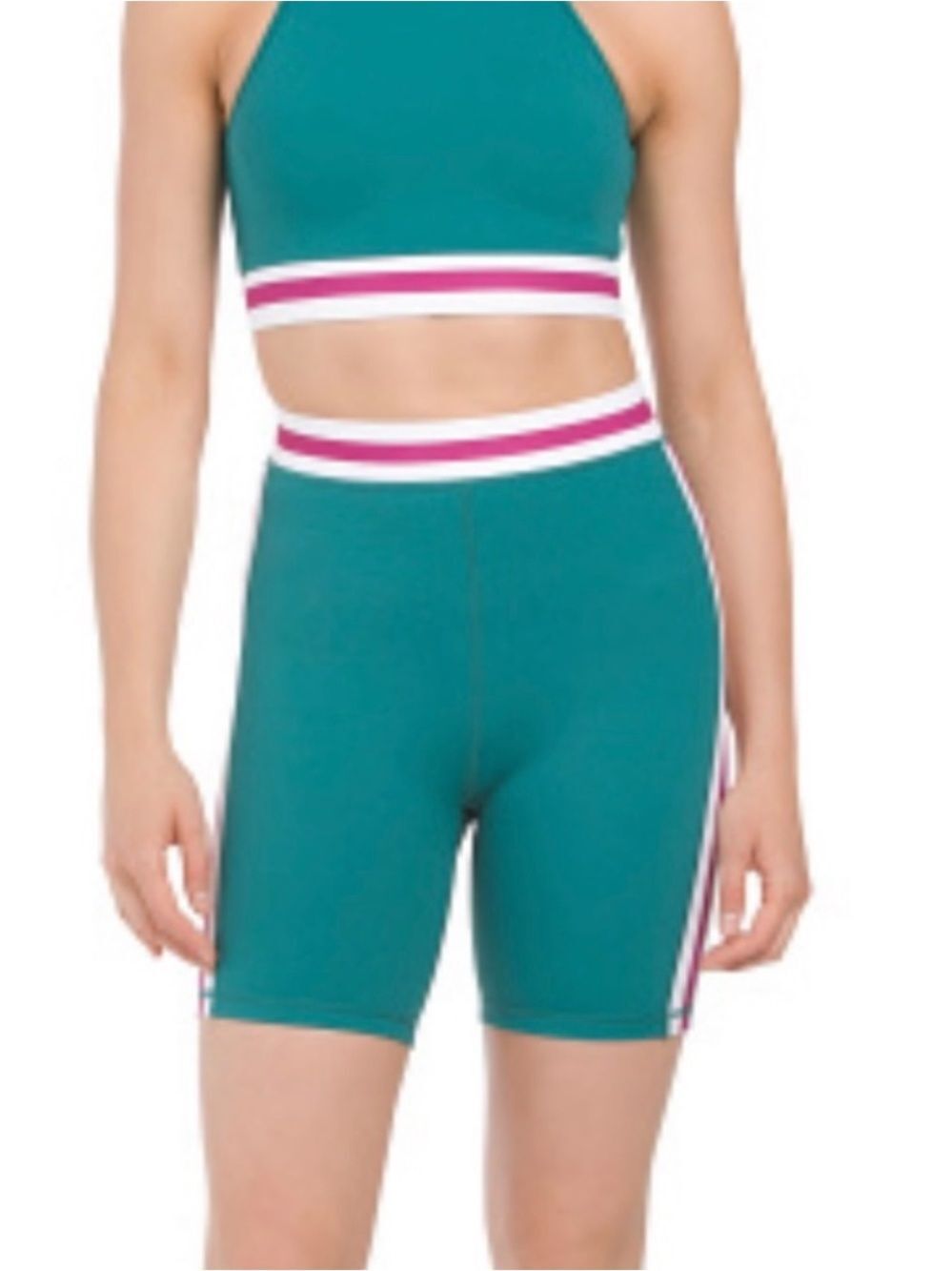 Wilo The Label Green Biker Shorts/Tank Top Set Women’s Small